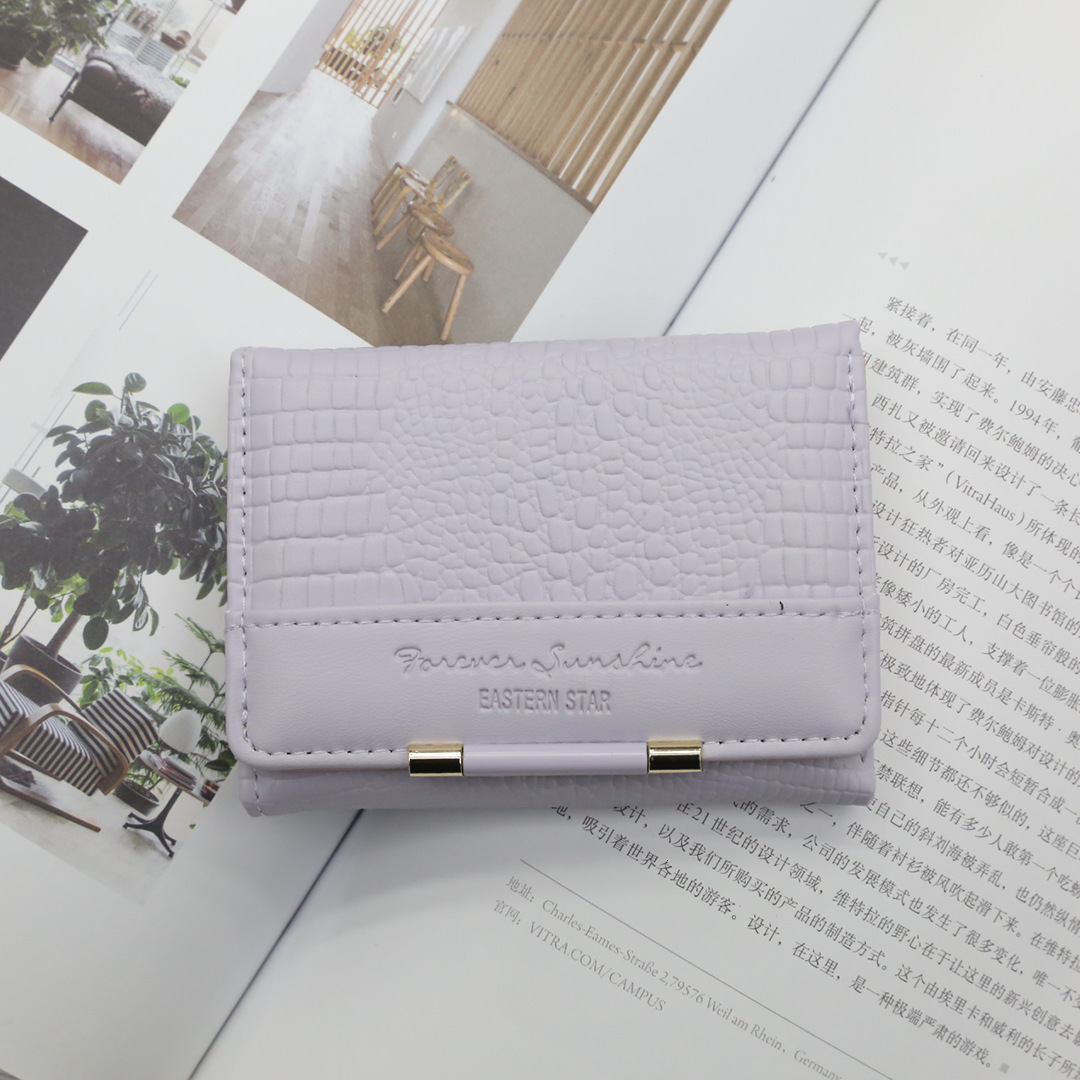 Korean Short Ins Style Macaron Women's Card Bag Fashion Storage Lock Mini Simple Wallet