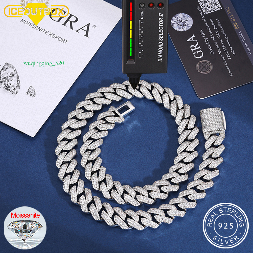 All Moissanite Chain Men Iced Out Hip Hop Rapper Necklace For Women Miami Cuban Jewelry Party Gifts