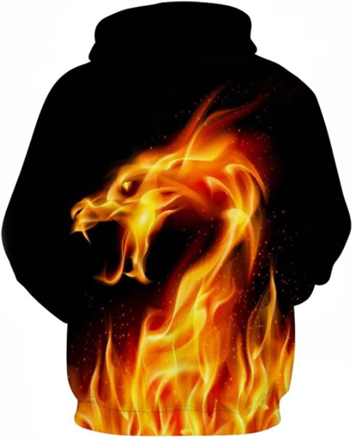 Hoodie for Mens Womens Mens And Womens Hip Hop Hoodie Street Novelty Hoodies 3d Printed Pullover Creative fashion fire dragon Warm and fashionable