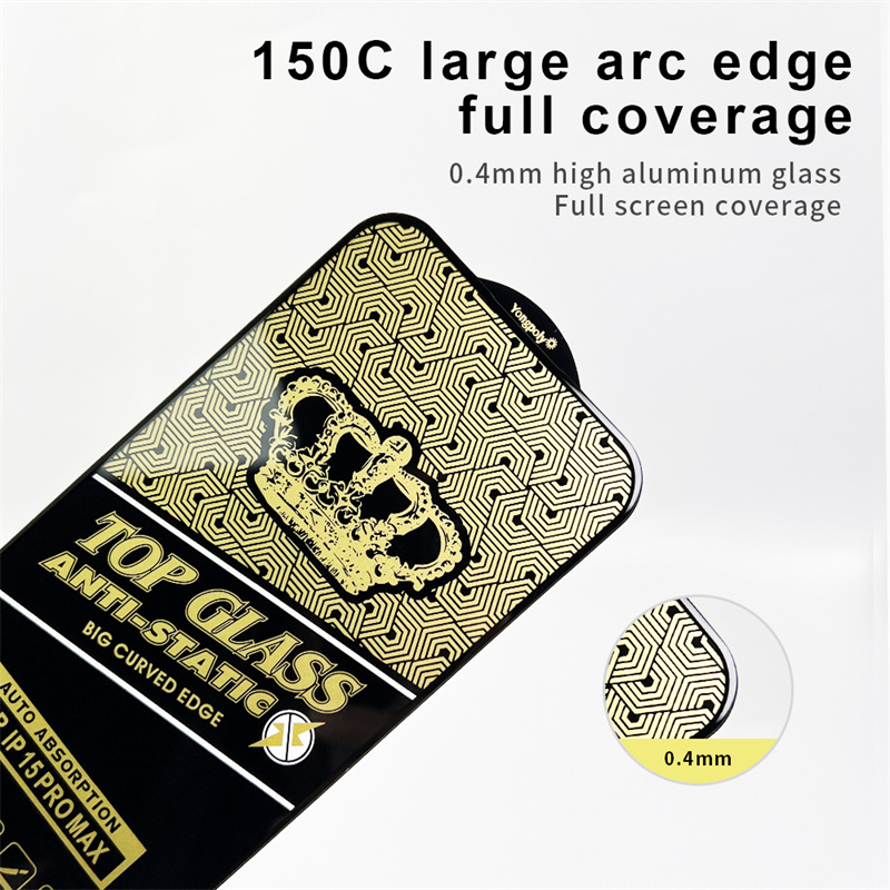 10pcs Big Curved Tempered Glass TOP Screen Protector Cover Guard Film For iPhone 16 Pro Max 15 Plus 14 13 12 11 XS XR X 8 7 SE