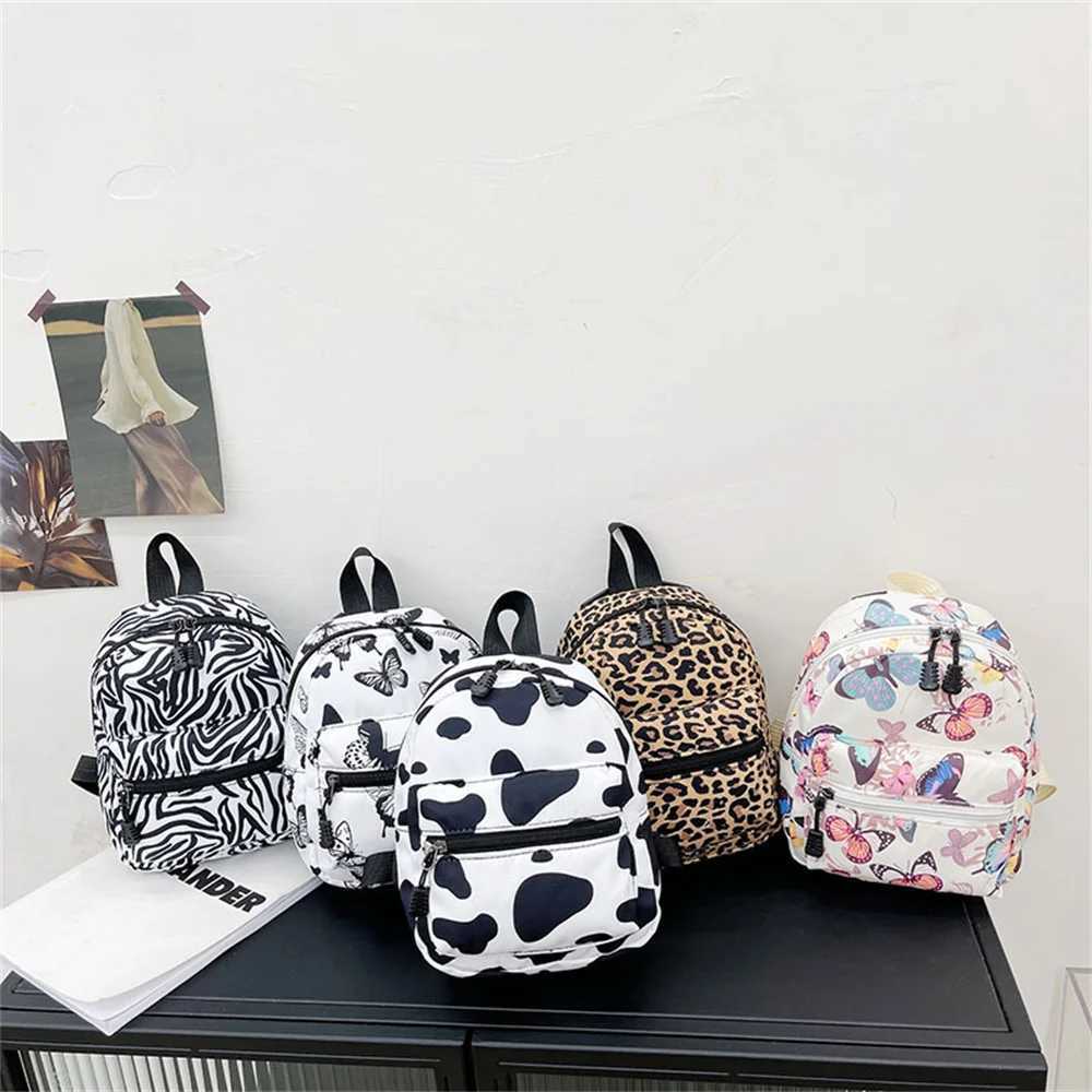 Fashionable Cute Girls Backpack Portable Mini Women Ladies Travel Shoulder Bag Canvas Things for Boy Schoolbag Floral Print LX241104