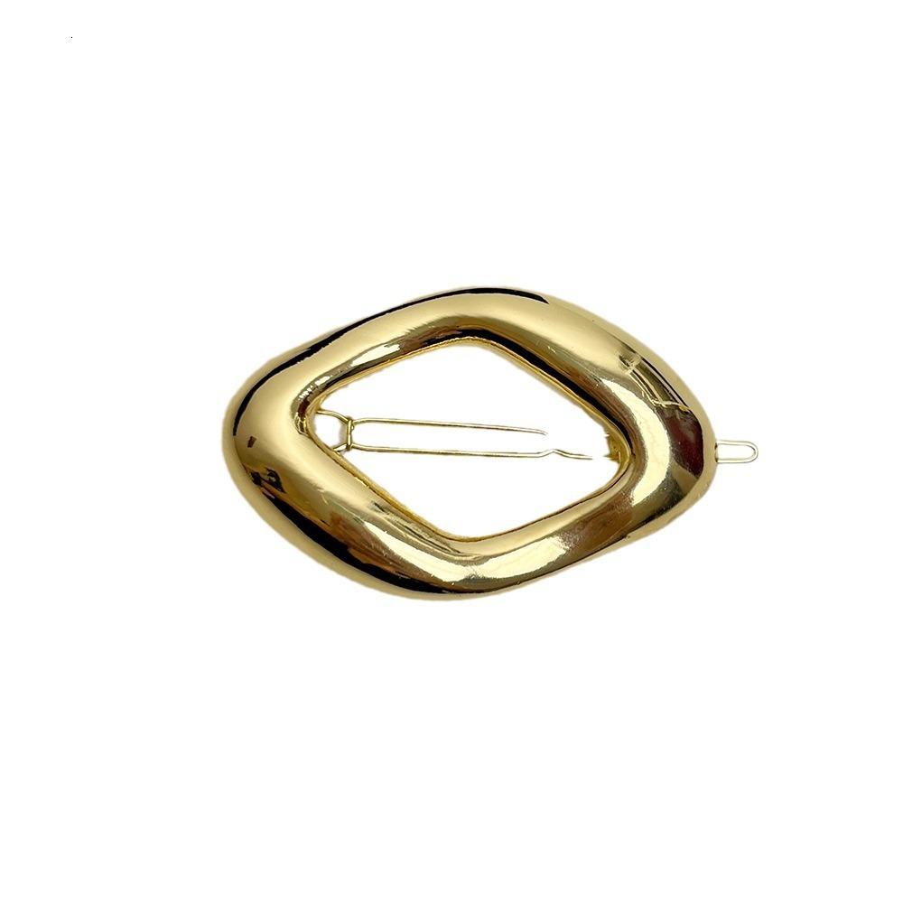 Korean Style Geometric Irregular Elliptical Metal Clip Minimalist High End Cool Accessory Niche Light Luxury Hair F09.18-13.95 624aa