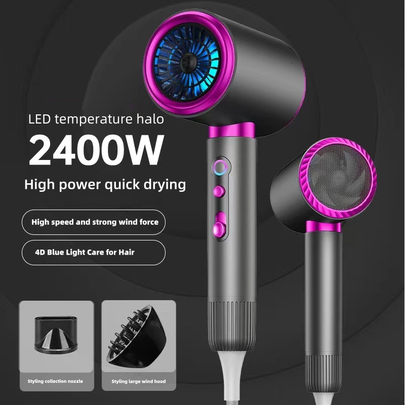 Hot Selg High-Speed 2400W High-Power Silent Constant Temperature Care Home Salon Hammer Hair Dryer