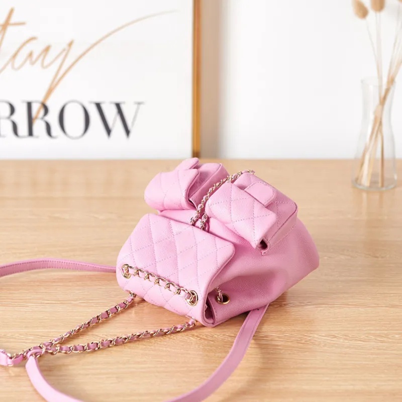 10A Mirror Quality Gril Designer Small Backpack Mini Backpacks Classic Flap Crossbody Calfskin Shoulder Bag 17.5CM with Box C500
