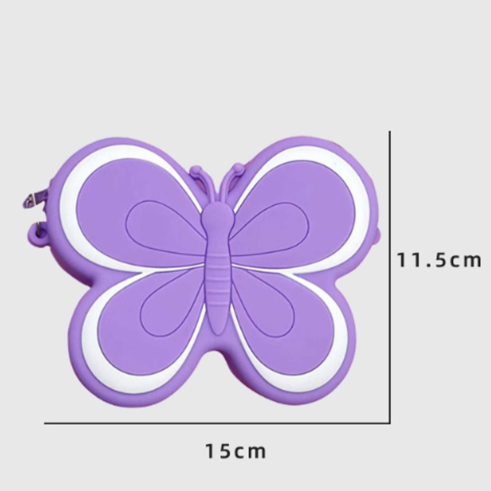 Butterfly Crossbody Bag Children Silicone Phone Pouch Shoulder Bags Satchel Girls Lovely Purse Animal Handbags Wallets LX241104