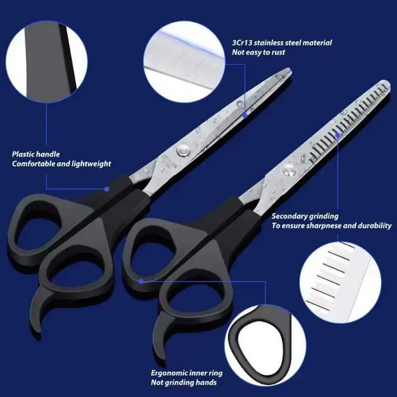3PCS Hairdressing Scissors 6 Inch Scissors Kit Tool for Cutting Thinning Hair Comb Barber Accessories Salon Hairdressing ShearsXJ2411