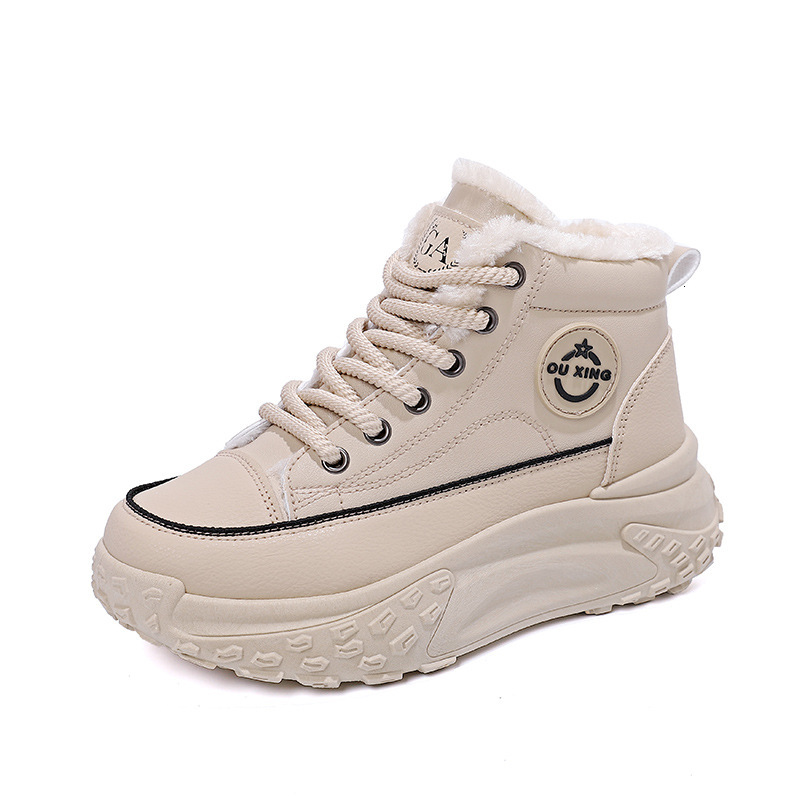 Snow For Women New Autumn Winter Short Boots With Thick Veet And Warm Cotton Shoes High Top White Chinese Brand