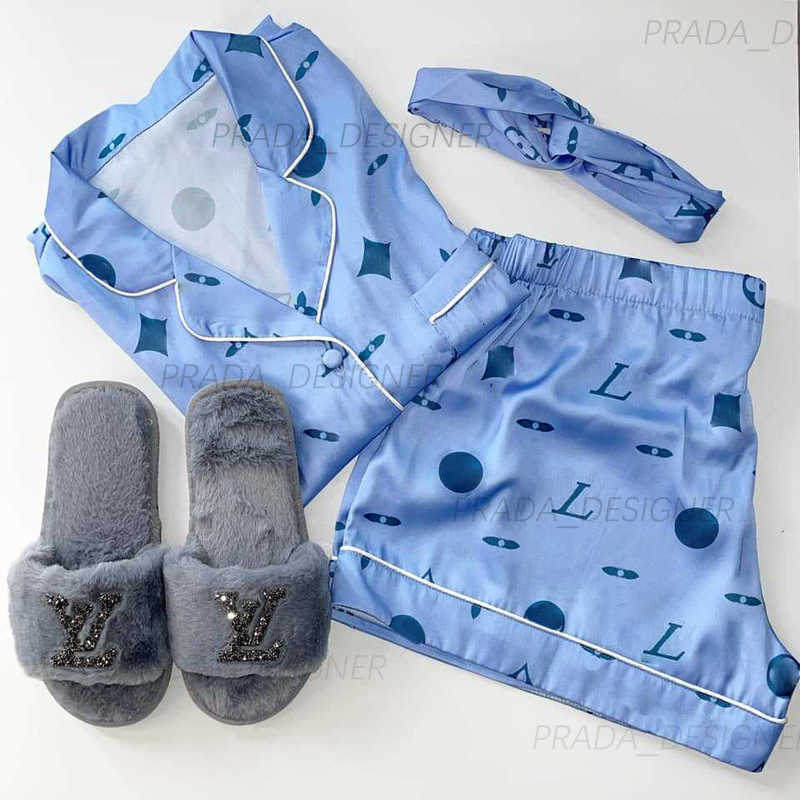Women's Sleepwear Pajamas Set Designer Sleepwears New printed pajamas short sleeved shirt set