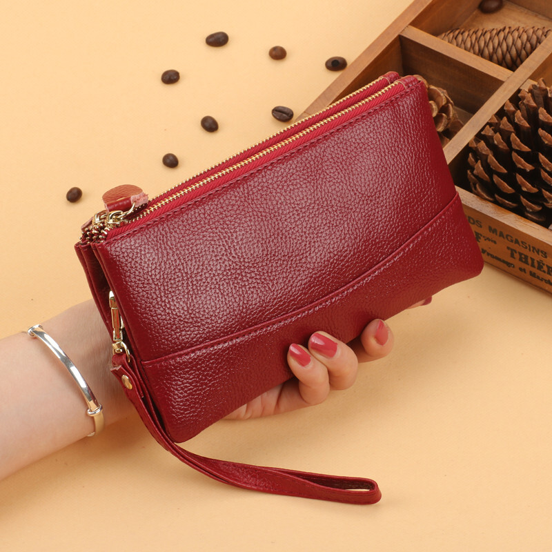 New Fashion Handbag Women's Long Zipper Large Capacity Double Layer Multi functional Phone Bag Zero Wallet