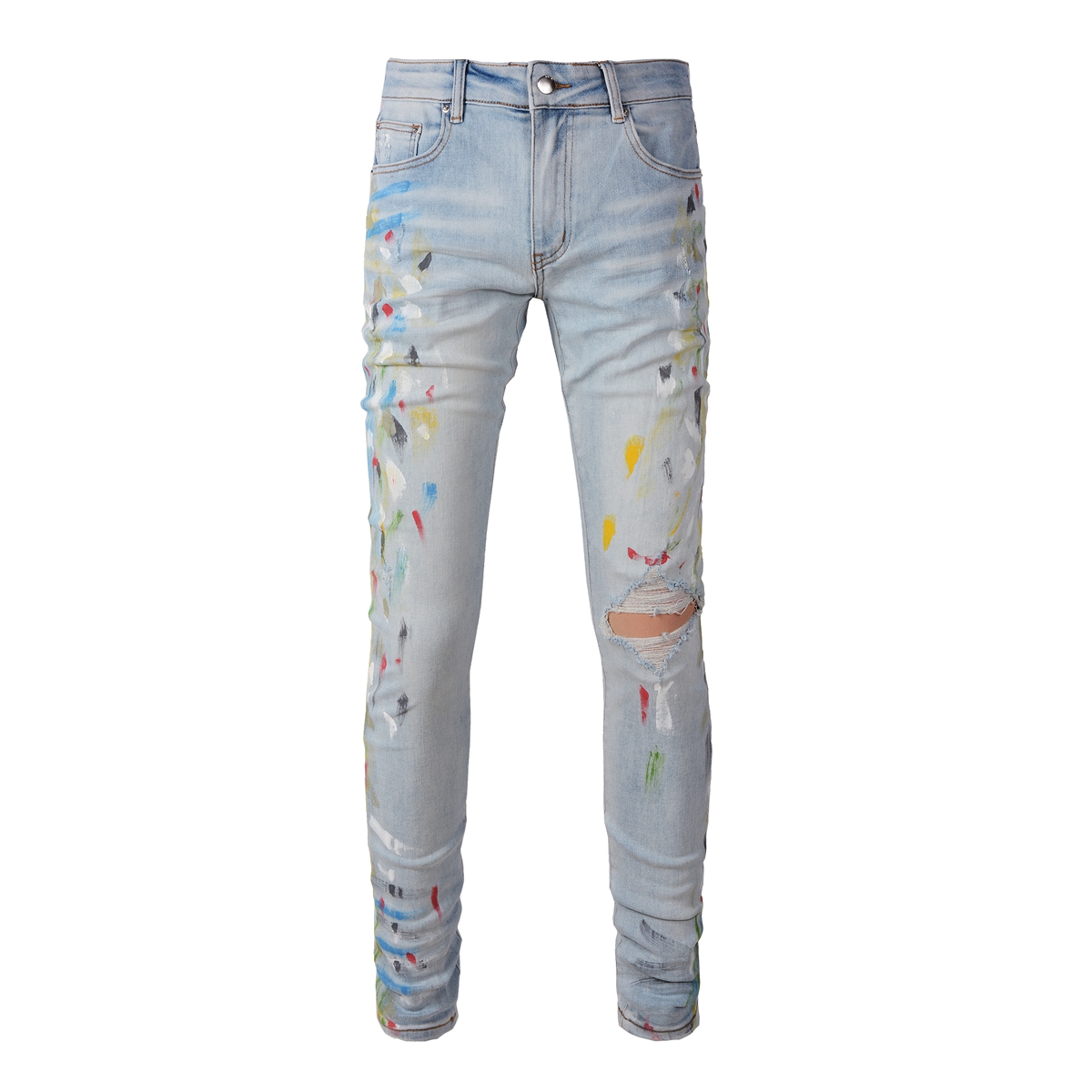 Mens Jeans designers jeans for mens Hombre trousers Men 60 styles rock Embroidery Patchwork Ripped For Trend Brand Motorcycle Pant Mens Skinny Jean
