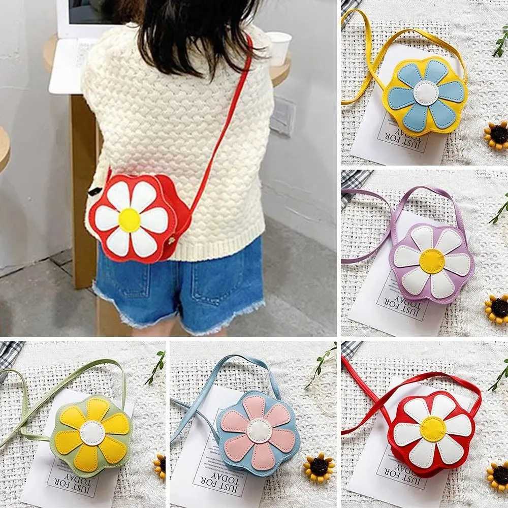 Cute Flower Girls Coin Purse Shoulder Bags Kids Mini Packet Crossbody Handbags Casual Bag Childrens Messenger Bag LX241104