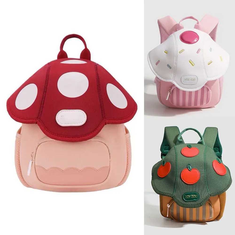 Fashion PU Cute Mushroom Backpack Kindergarten School Bags Childrens Bag Mini Kid Backpack for Children Boys Girls LX241104