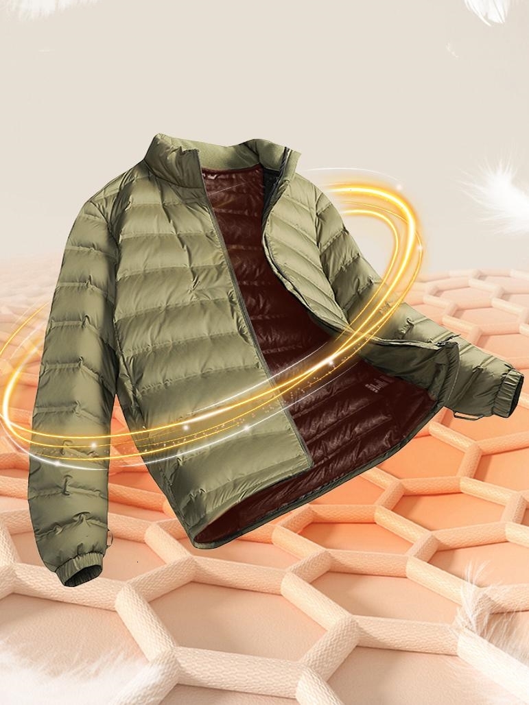 90% White Duck Padded Winter Men's Warm Down Jacket Lightweight Graphene Heating Er Thermal Windbreaker Puffer Coat 8Xl