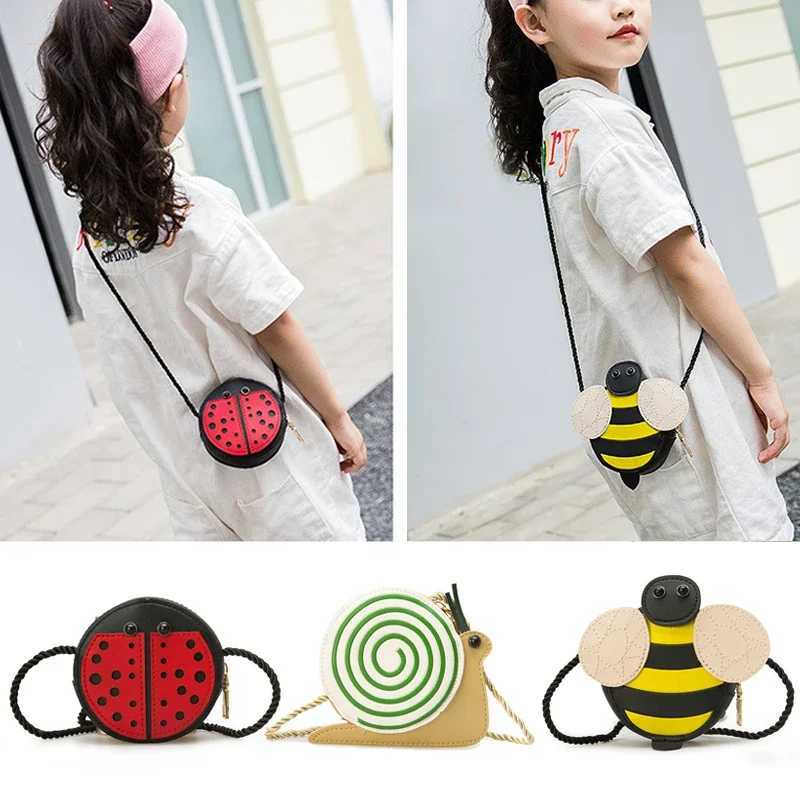 Bee Ladybug Snail Messenger Bag Lovely Childrens PU Leather Coin Purse Handbags Cute Kids Accessories Shoulder Bags LX241104