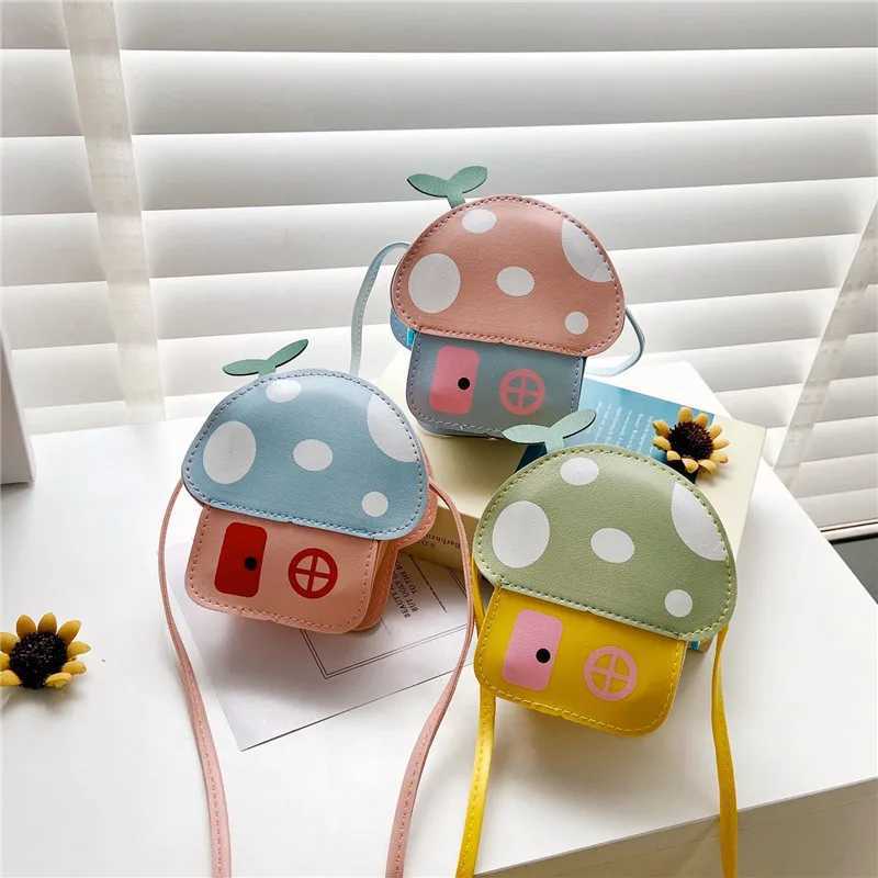 New Kids Messenger Bag Cute Mushroom House Styling Coin Purse for Baby Girls Fashion Princess Shoulder Bag Girls Gifts LX241104