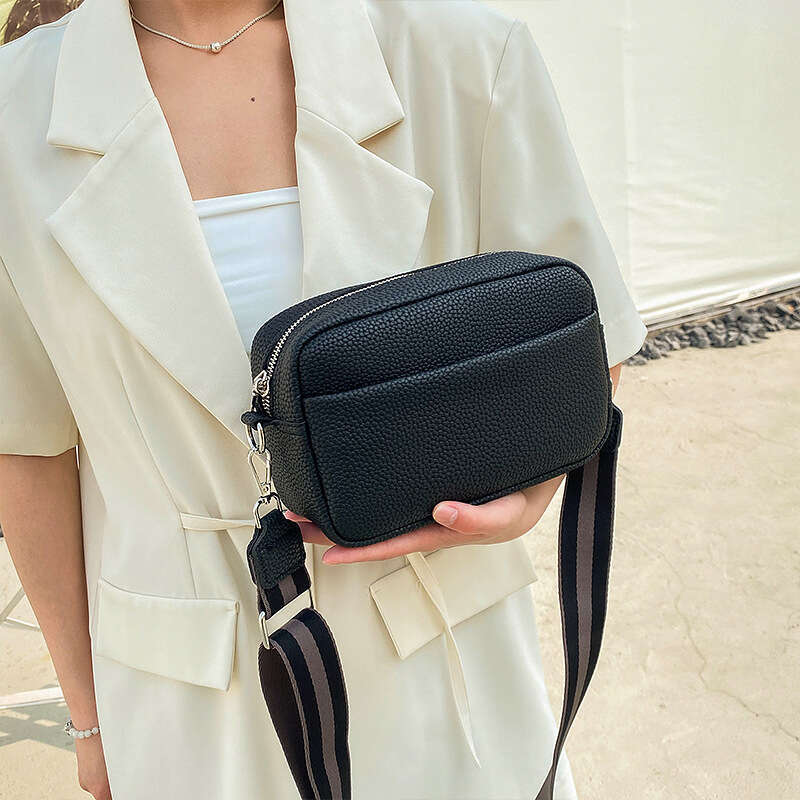 Designer Bag New Solid Color Multi-Layer Women Sling Crossbody Bag Vinatge PU Leather Wide Strap Shoulder Bag purse luxury bag