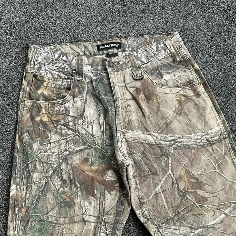 Y2k Style Leaf Print Jeans Vintage Oversized Hip Hop Streetwear Men Women Goth Fashion Wide Loose Pants baggy jeans pants 241021