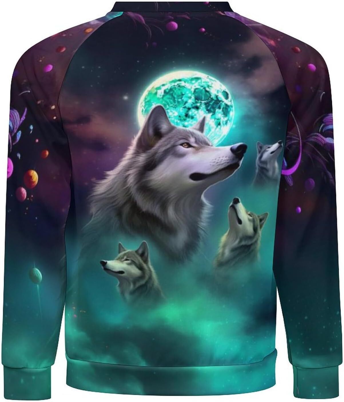 Long Sleeve Shirts for Men sweatshirt Funny Wolf Printed Pullover Animal Graphic Sweatshirt T shirt Tee Streetwear Casual tops clothes