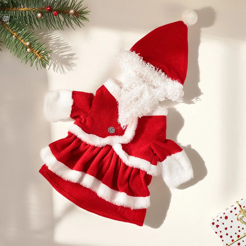 2025 new Dog Winter Fun Santa Claus Christmas Year Party Family Cute Cartoon Set Pet Clothing 241104