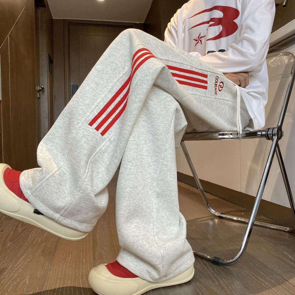 shanshi three stripes pants 2024 Autumn New American Three Bar Loose Casual Sanitary for Men and Women Straight Tube Trendy Brand Sports Pants