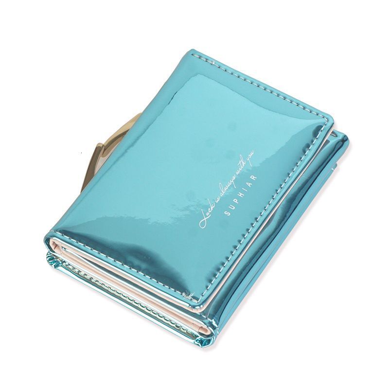 New Fashion Card Bag Trendy Folding Minimalist PU Leather Laser Instagram Women's Short Zero Wallet