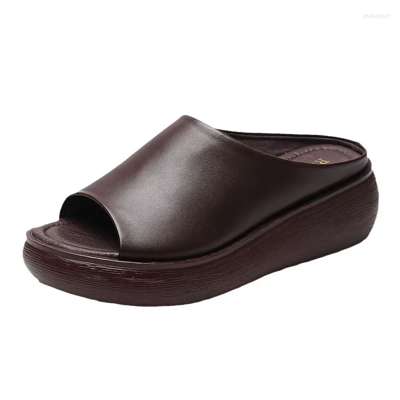 Sandals Slippers Wedge Platform Women Shoes Summer Sexy Open Toe Ladies Outwear Comfortable Black Women's Beach zhanyishengli