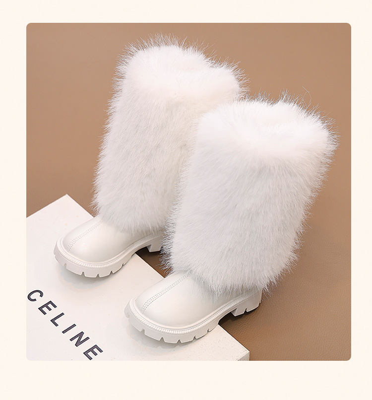 designers boots men womens snow kids winter cotton baby warm fur furry shoes mini black white boots