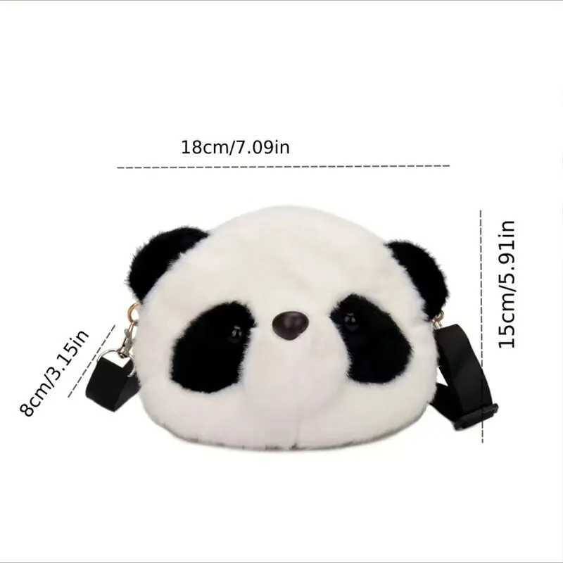 Cute Plush Crossbody Bag Panda Backpacks One Shoulder Diagonal Wallet Stuffed Animals Toy Coin Purse Kids Birthday Gift LX241104