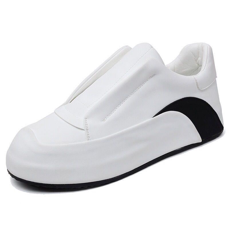 2024 New Breathable Running Leisure Bag Bottom Leather Cap Versatile Sports Little White Men's Shoes