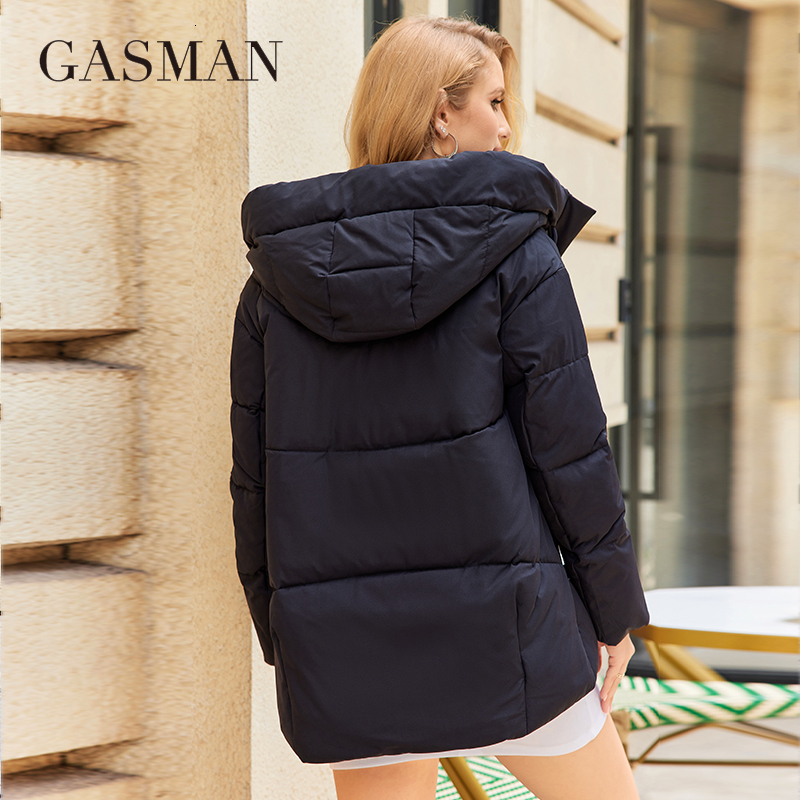 GASMAN 2023 New Coats Women Winter Down Jacket Classic Design Zipper Fleece Pocket Female Elegant Parkas 83284