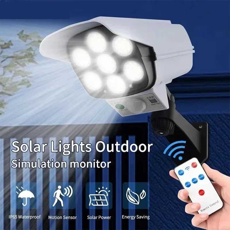Camera 77 led security dummy camera solar light motion sensor wireless outdoor flood light IP65 Waterproof lamp 3 mode for he garden Z241105