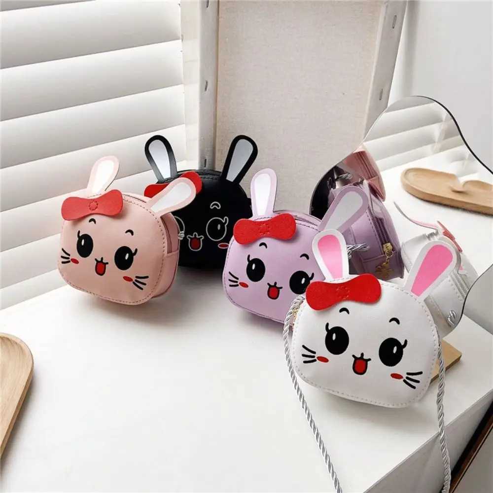 Cute Rabbit Kids Shoulder Messenger Bag Mini PU Leather Handbag Princess Girl Crossbody Bags Fashion Children Coin Purse Wallet LX241104
