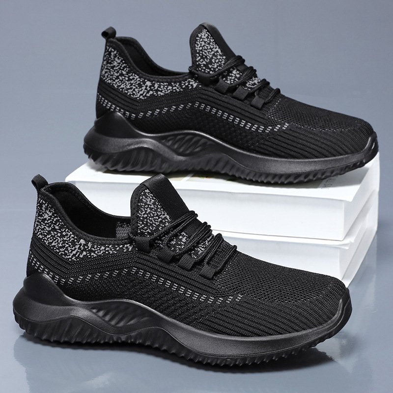 Fashionable Running Shoes Men Comfortable Breathable Mesh Sports Sneaker Lace Up Durable Jogging Tennis Shoes