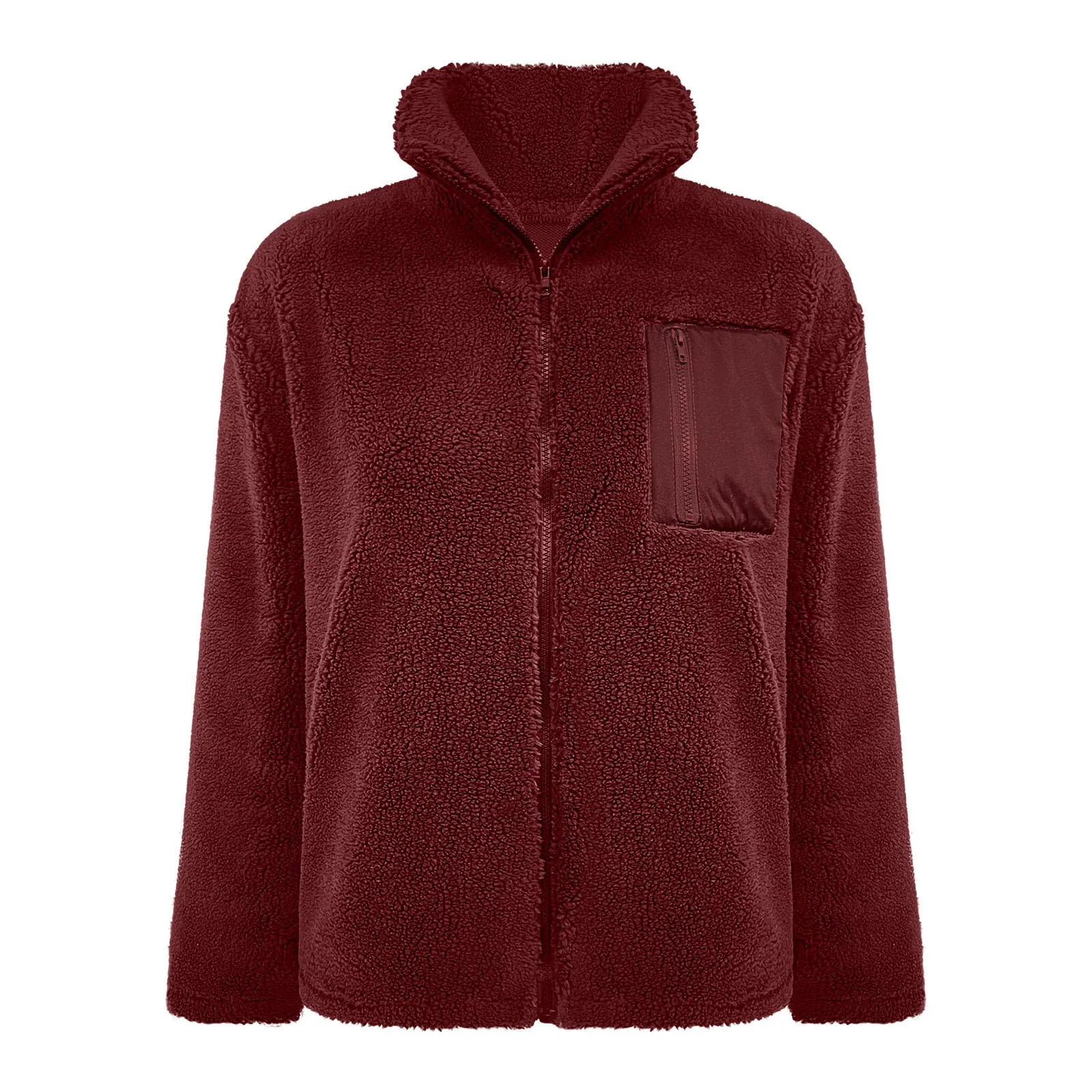 Winter Jackets Woman 2024 Womens Winter Trendy Full Zipper Fleece Jackets Long Sleeve Relaxed Warm Teddy Coats 241104