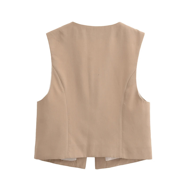 Willshela Women Fashion Solid Bow Lace Up Sleeveless Jacket Vintage VNeck Vest Female Office Lady Waistcoats 241104