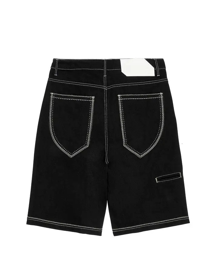 Y2k for Embroidery Haruku Loose Casual Jean Hip Hop Punk Denim Gym Shorts Men Women Summer Street 240327
