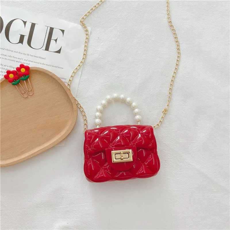Girls jelly bag flip style hand-held mini bag childrens stylish small bag cute crossbody chain bag LX241104
