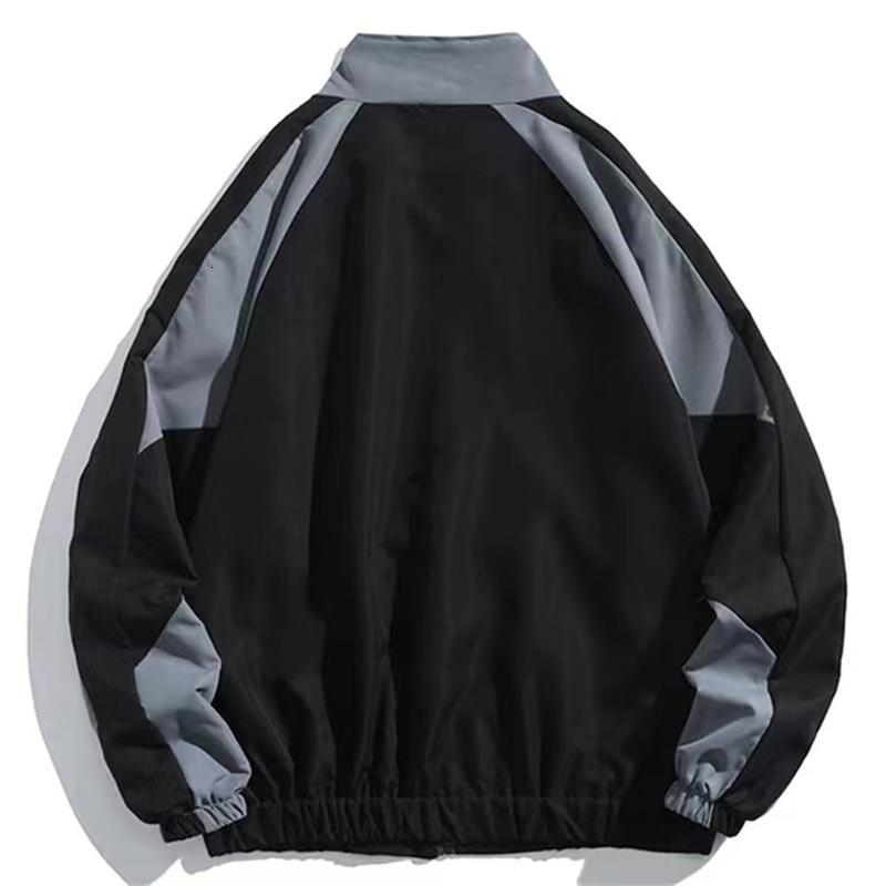 Reflective Striped Jacket Men Hip Hop Streetwear Coat Zipper Up Jacket Windbreaker Harajuku Thin Coats Sports Black Blue 241009