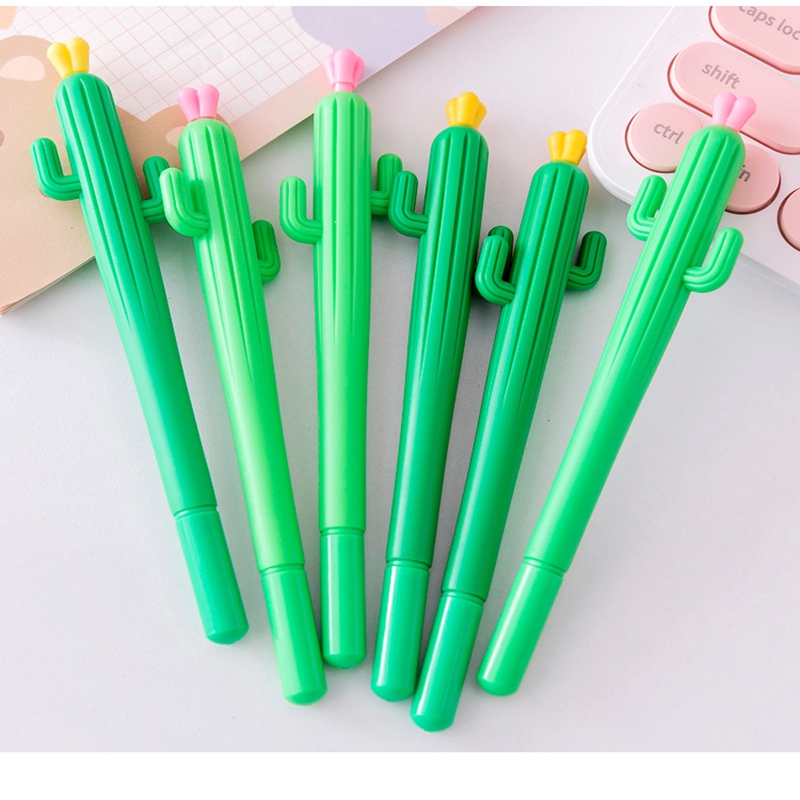 Cartoon Cactus Gel Pens Smooth Cute Writing Pen Korean Stationery for Students & Gifts YLE041