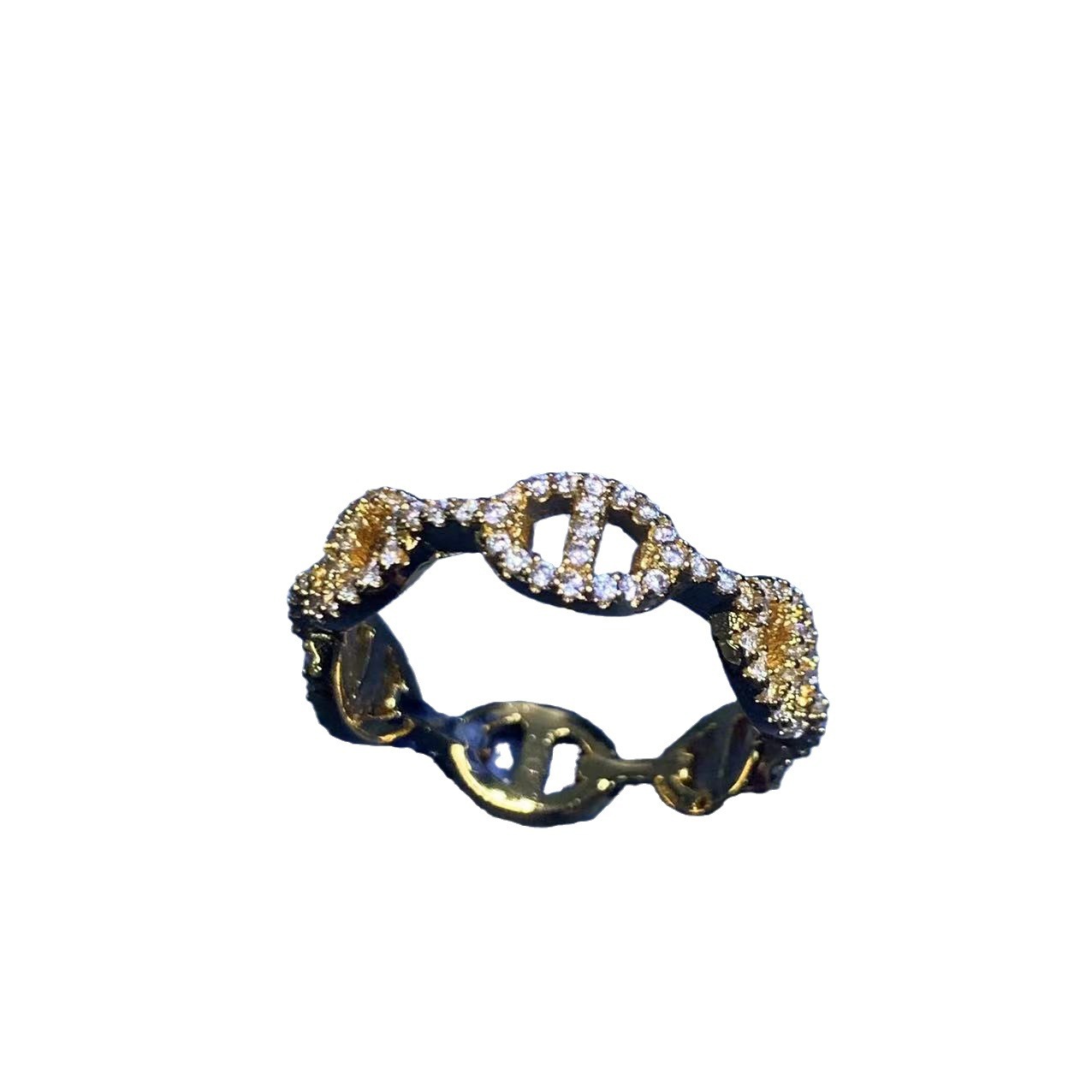 Free shipping gold letters designer ring for women shine crystal dia letter geometry charms wedding engagement rings jewelry birthday gift Free shippi