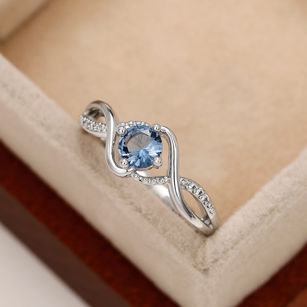 Classic Solitaire Ring 925 Sterling Silver Sapphire White Gold Ring Women's Crystal Wedding Ring Princess Diamond Ring Luxury Jewelry