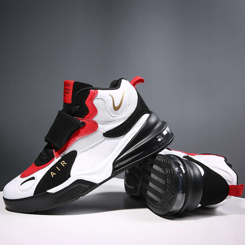 spring autumn black and white panda men's high-top shock absorption blue ball sports leather non-slip shoes