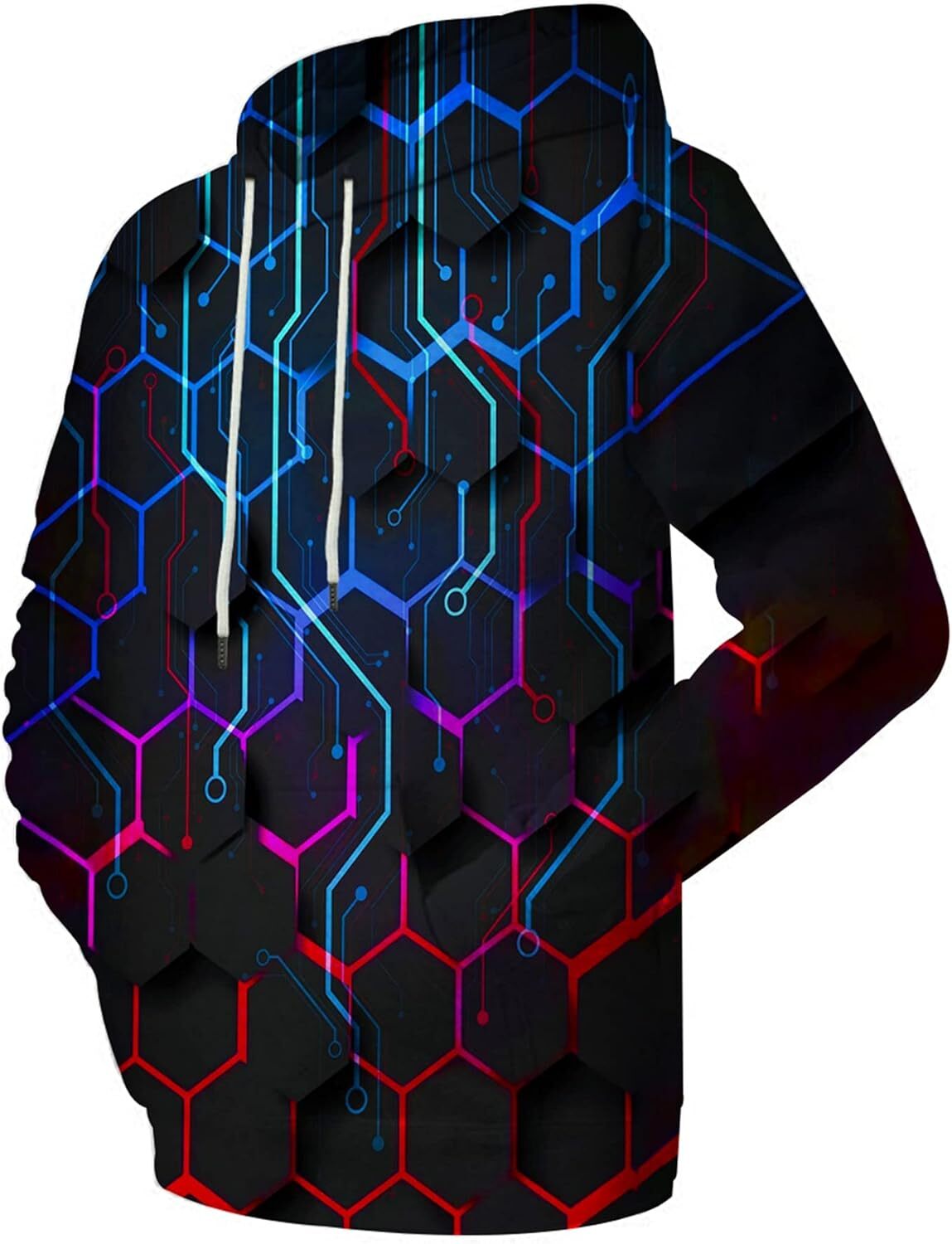 Hoodie for Mens Unisex 3D Novelty Hoodies Graphic Pullover Hooded Sweatshirt with Pockets Graphic Warm and fashionable