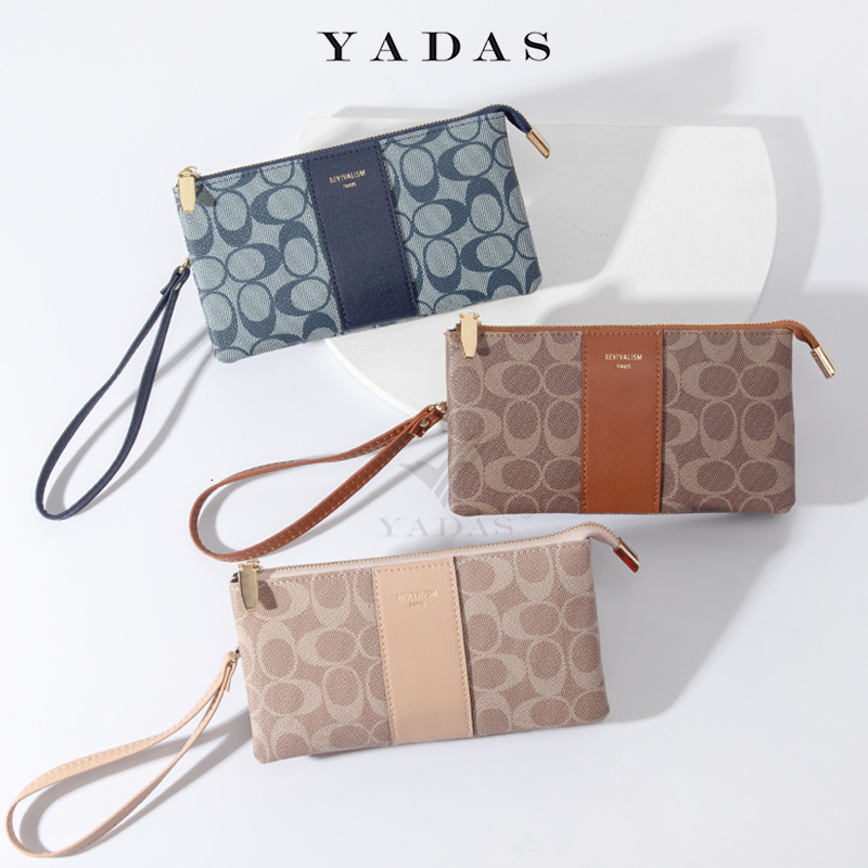 YADAS Wallet Women's New Classic Elliptical Print Old Pattern Zipper Wrist Bag with Magnificent PU