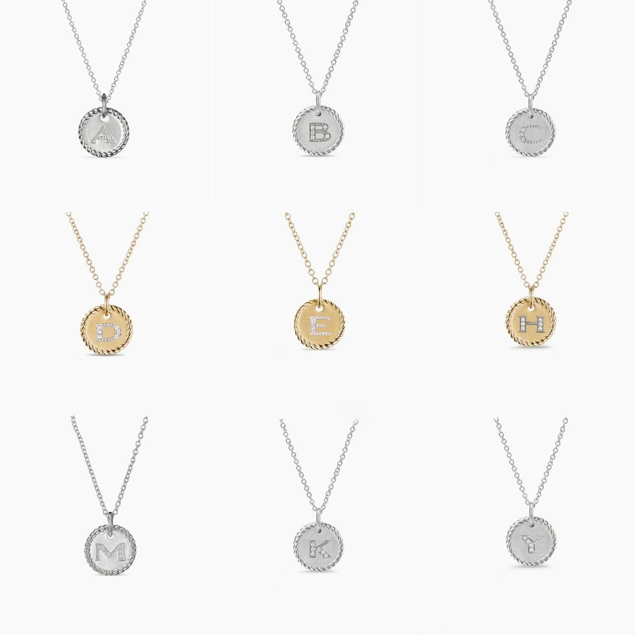 New Designer Necklace Letter Pendant Gold Necklace 2-Color Circular Customized Pendant Necklace Designer Jewelry Multiple Letter Options Luxury Jewelry