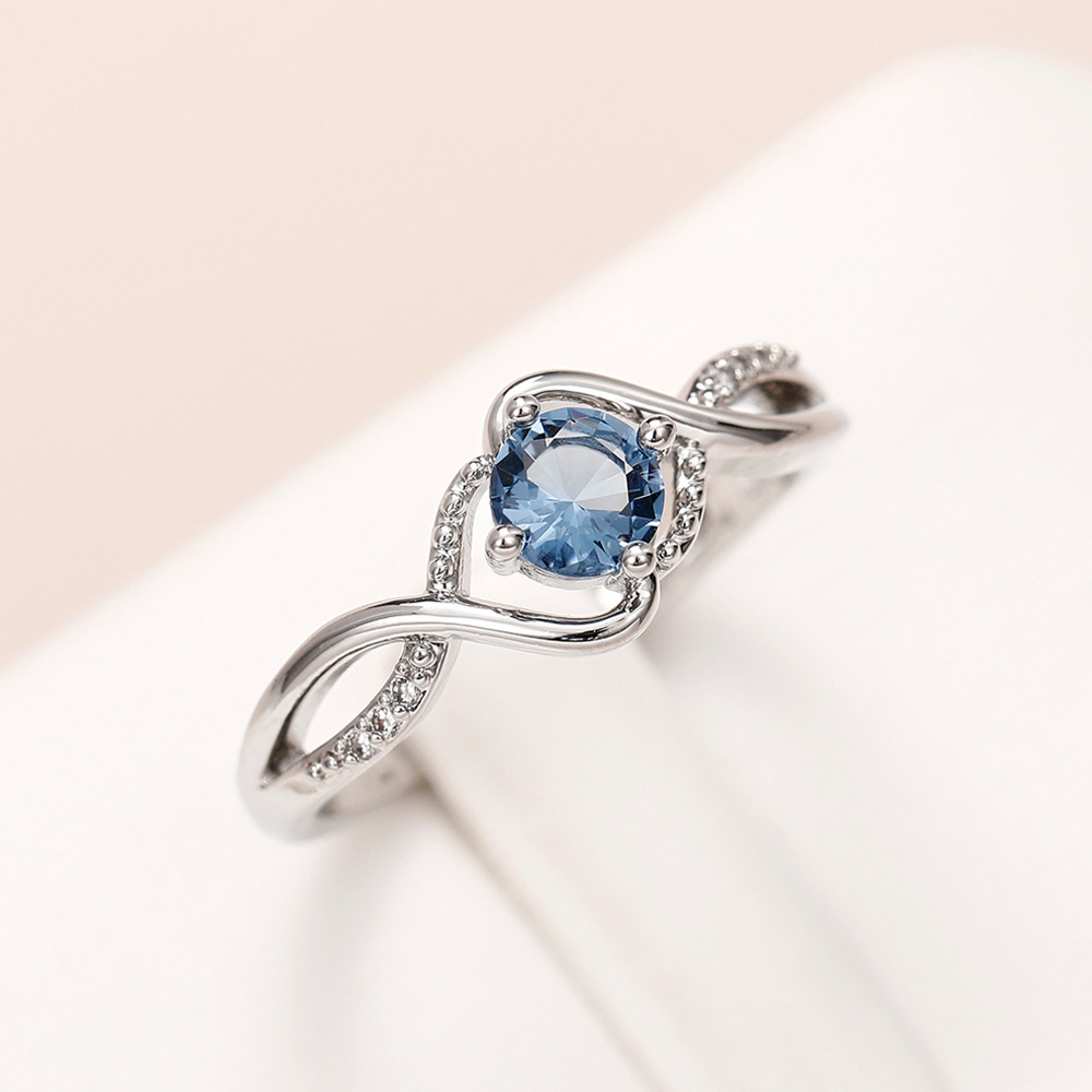Classic Solitaire Ring 925 Sterling Silver Sapphire White Gold Ring Women's Crystal Wedding Ring Princess Diamond Ring Luxury Jewelry