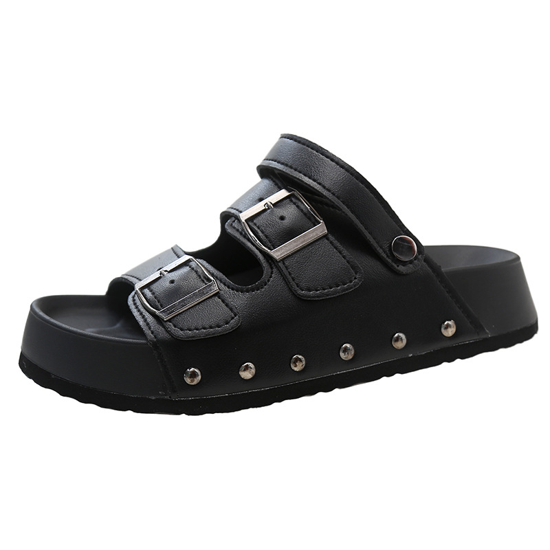 Women's Summer French Fashion Versatile Thick Soled Height Increasing Slippers.