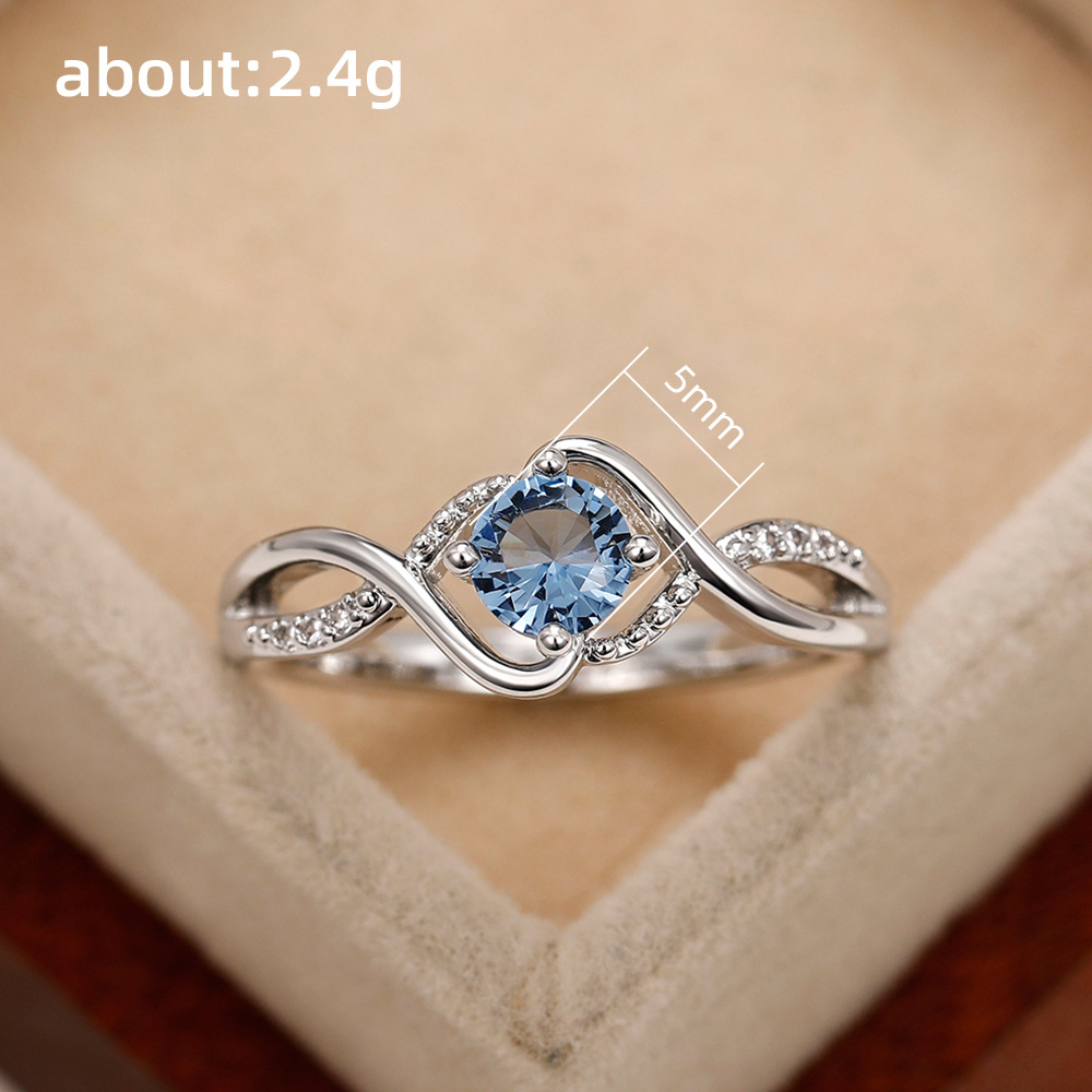 Classic Solitaire Ring 925 Sterling Silver Sapphire White Gold Ring Women's Crystal Wedding Ring Princess Diamond Ring Luxury Jewelry