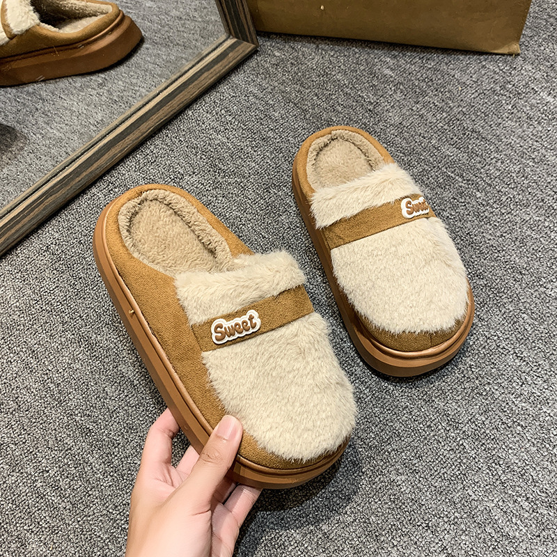 Winter New Indoor Thick Bottom Anti slip Plush Slippers.