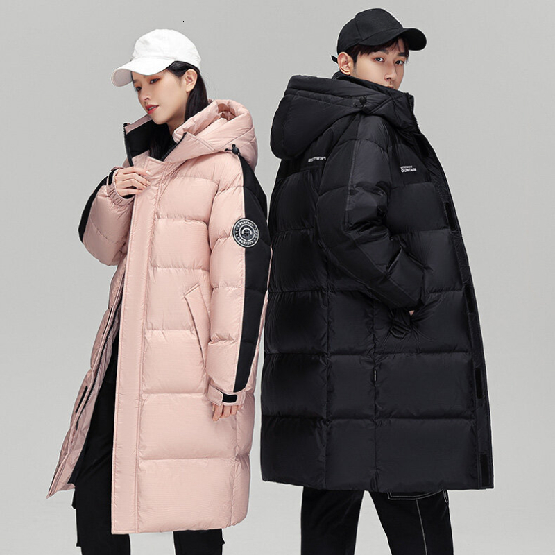 Women's Winter Coat Female Windproof Thick Hooded Outerwears Patchwork Color Clash Trend High Street Down Jackets